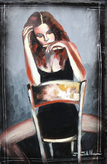 Painting titled "Vuoi giocare?" by Donatella Marraoni, Original Artwork, Oil