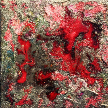 Картина под названием "poppies gold and sa…" - Donatella Marraoni, Подлинное произведение искусства, Масло