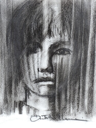 Schilderij getiteld "Pain XVI" door Donatella Marraoni, Origineel Kunstwerk, Houtskool