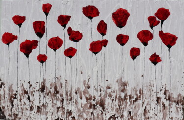Картина под названием "just poppies" - Donatella Marraoni, Подлинное произведение искусства, Масло