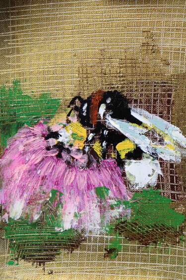 Pittura intitolato "lovely bee" da Donatella Marraoni, Opera d'arte originale, Olio