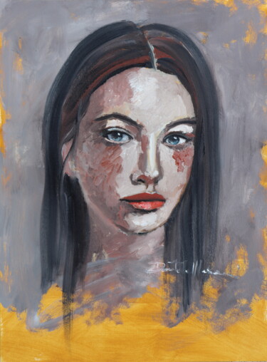 Pittura intitolato "blue eyes" da Donatella Marraoni, Opera d'arte originale, Olio