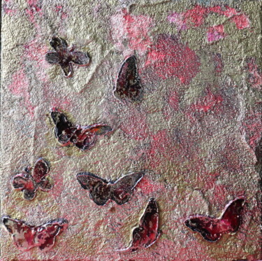 Pittura intitolato "Gold butterfly" da Donatella Marraoni, Opera d'arte originale, Olio