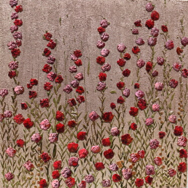 Malarstwo zatytułowany „Fiori rosa fiori di…” autorstwa Donatella Marraoni, Oryginalna praca, Olej