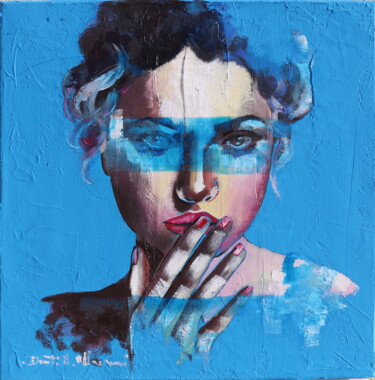 Pintura intitulada "blue feelings" por Donatella Marraoni, Obras de arte originais, Óleo