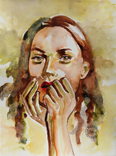 Painting titled "Oops!... I Did It A…" by Donatella Marraoni, Original Artwork, Watercolor