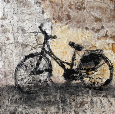 Pittura intitolato "La mia bici...il tu…" da Donatella Marraoni, Opera d'arte originale, Olio