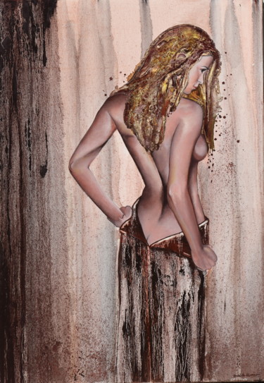 Картина под названием "Slowly x" - Donatella Marraoni, Подлинное произведение искусства, Мел