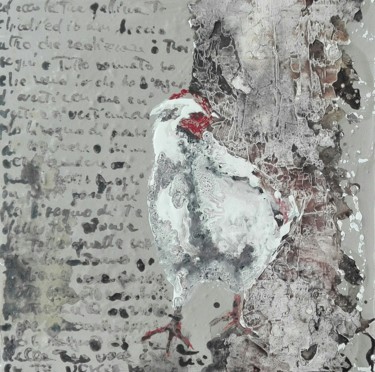 Картина под названием "La tua gallina...il…" - Donatella Marraoni, Подлинное произведение искусства, Эмаль
