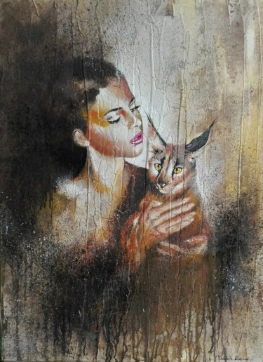 Pittura intitolato "I'm pure instinct" da Donatella Marraoni, Opera d'arte originale, Olio