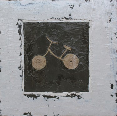 Painting titled "white bike" by Donatella Marraoni, Original Artwork, Other