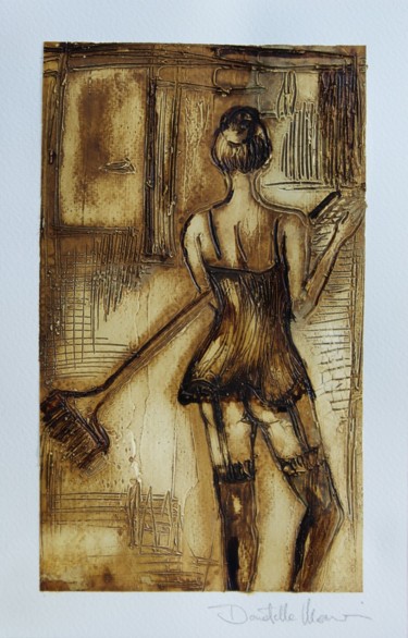 Painting titled "italian housewife II" by Donatella Marraoni, Original Artwork, Watercolor