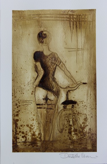 Pittura intitolato "coffe...woman and b…" da Donatella Marraoni, Opera d'arte originale, Altro