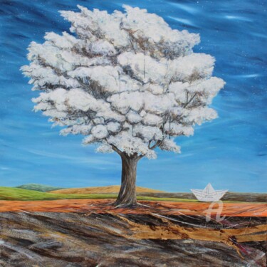 Картина под названием ""Al di là del mare"" - Donato Larotonda, Подлинное произведение искусства, Акрил Установлен на Деревя…