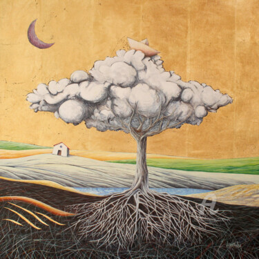 제목이 ""Radici 2023""인 미술작품 Donato Larotonda로, 원작, 아크릴 나무 들것 프레임에 장착됨