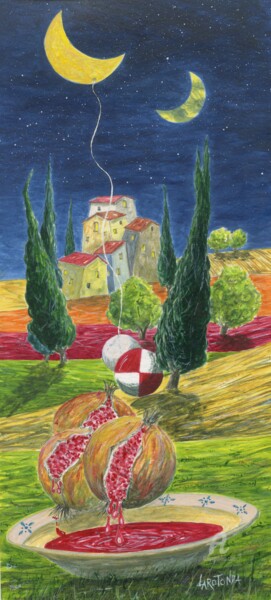 Painting titled ""Il sogno che diven…" by Donato Larotonda, Original Artwork, Acrylic Mounted on Cardboard