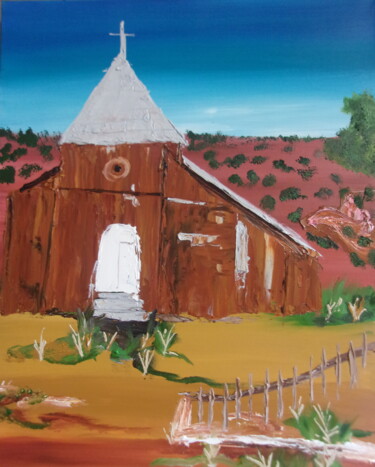 Painting titled ""Ghost Town Church"" by Don David Young (dondavid), Original Artwork, Oil