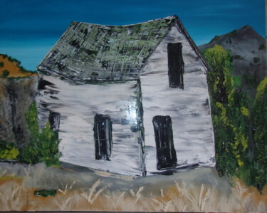 Painting titled ""Madrid House #3"" by Don David Young (dondavid), Original Artwork, Oil Mounted on Wood Stretcher frame