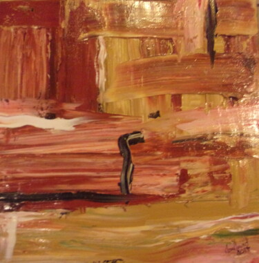 Malerei mit dem Titel ""Mountain Hike"" von Don David Young (dondavid), Original-Kunstwerk, Öl Auf Keilrahmen aus Holz monti…