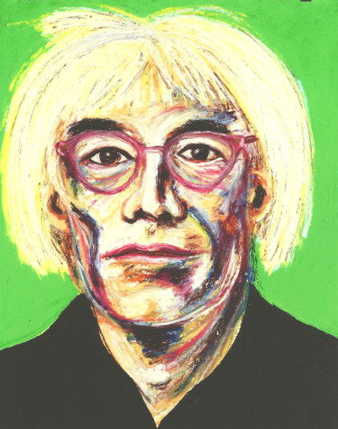 Tekening getiteld ""Andy Warhol"" door Don David Young (dondavid), Origineel Kunstwerk, Olie Gemonteerd op Andere stijve pan…