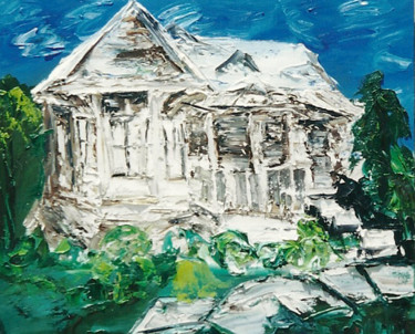 Peinture intitulée ""Enchanted Cottage"" par Don David Young (dondavid), Œuvre d'art originale, Huile Monté sur Châssis en b…