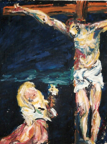 Desenho intitulada ""Crucify"" por Don David Young (dondavid), Obras de arte originais, Óleo