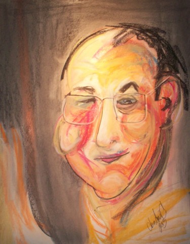 Desenho intitulada ""Dalai Lama"" por Don David Young (dondavid), Obras de arte originais, Pastel