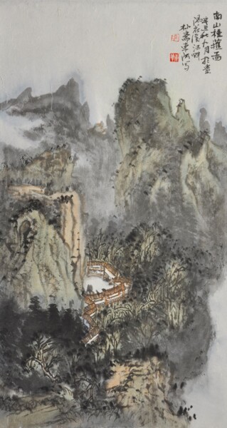 绘画 标题为“<南山种蕉图 >” 由东华 陈, 原创艺术品, 墨