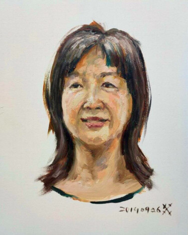 绘画 标题为“刘女士肖像速写” 由董 葵, 原创艺术品, 油