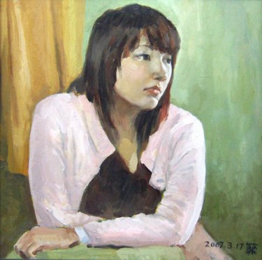 Peinture intitulée "大一女生·婷" par Dong Kui, Œuvre d'art originale, Huile