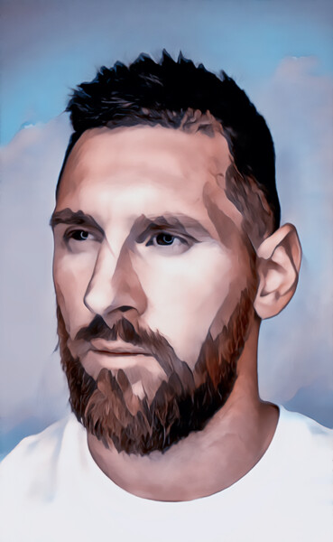 Arts numériques intitulée "Messi" par Doniazade, Œuvre d'art originale, Peinture numérique