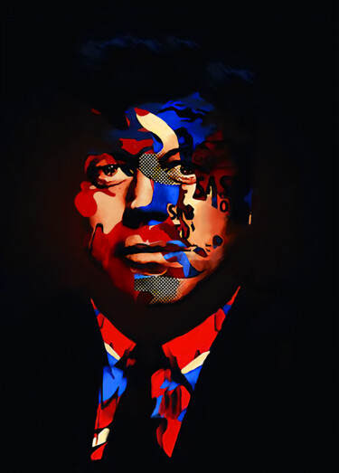 Digitale Kunst mit dem Titel "JFK The magic bullet" von Doniazade, Original-Kunstwerk, Digitale Malerei
