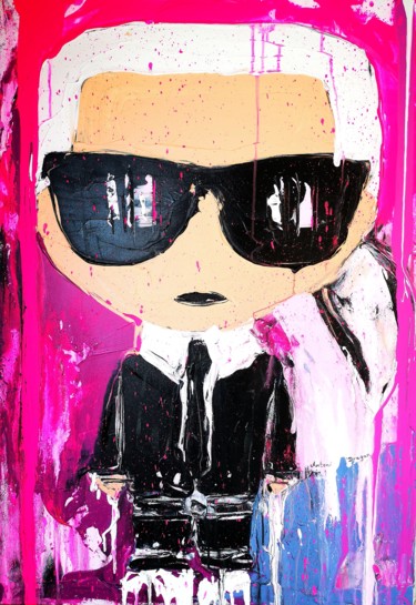 Karl Lagerfeld in Miami Картина под названием "Karl Lagerfeld in M…" - Antoni Dragan, Подлинное произведение искусства, Акрил