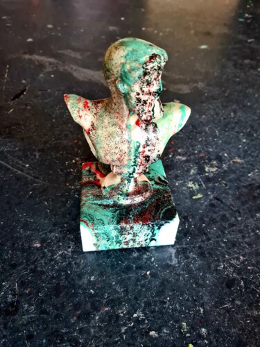 Zeus turquoise color lava Sculpture intitulée "Zeus turquoise colo…" par Antoni Dragan, Œuvre d'art originale, Pierre