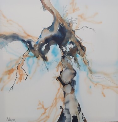 Malerei mit dem Titel "Bois Flotté" von Donna Acheson Juillet, Original-Kunstwerk, Aquarell