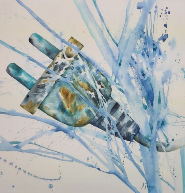 Peinture intitulée "Etre Branché Sur le…" par Donna Acheson Juillet, Œuvre d'art originale, Aquarelle