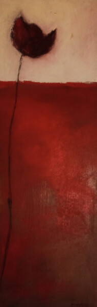 Pintura titulada "Red Morning" por Donovan, Obra de arte original, Oleo Montado en Bastidor de camilla de madera