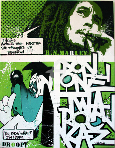 Pintura intitulada "Robert Nesta Marley…" por Don, Obras de arte originais, Tinta spray