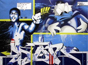 Schilderij getiteld "Muhamad Ali versus…" door Don, Origineel Kunstwerk, Graffiti