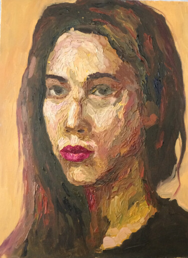 Painting titled "Portrait6" by Donya Mo, Original Artwork, Oil