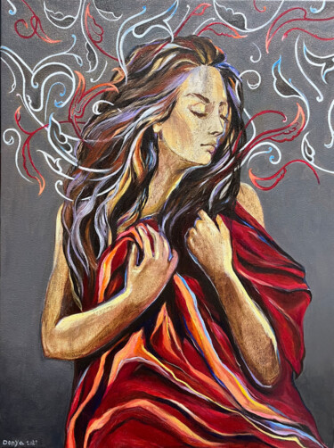 Painting titled "Figurative 8" by Donya Mo, Original Artwork, Oil