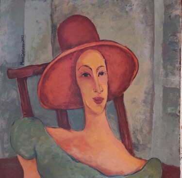 Malerei mit dem Titel "Woman" von Mina Donyavi, Original-Kunstwerk, Acryl