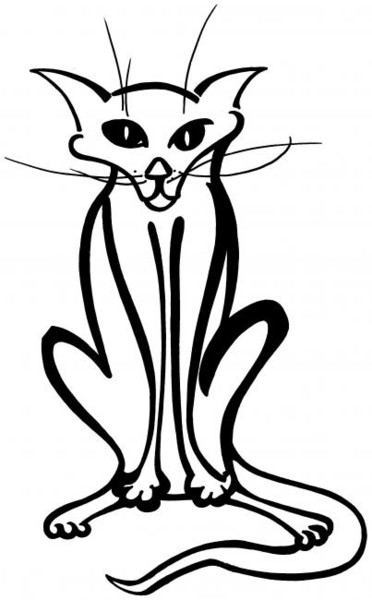 Drawing titled "Genie Cat" by Adelia Turnbull, Original Artwork