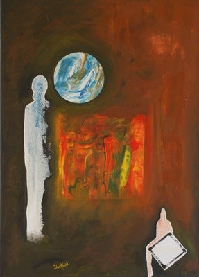 Peinture intitulée "Univers" par Doohwa, Œuvre d'art originale, Huile