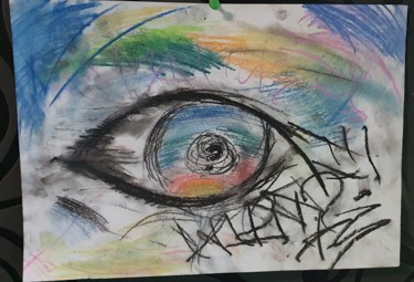Dibujo titulada "The eye of lies./Ок…" por Ds, Obra de arte original, Pastel