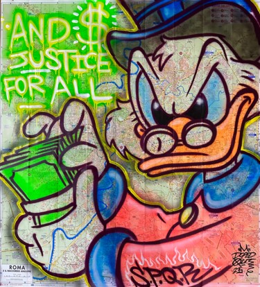 Painting titled "Scrooge Mc Duck - A…" by Doped Out M, Original Artwork, Acrylic