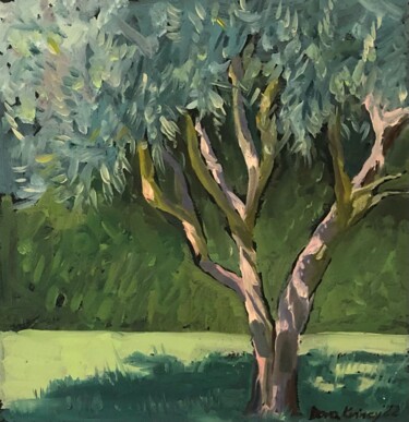 Peinture intitulée "Olivträ" par Dora Krincy, Œuvre d'art originale, Huile Monté sur Carton