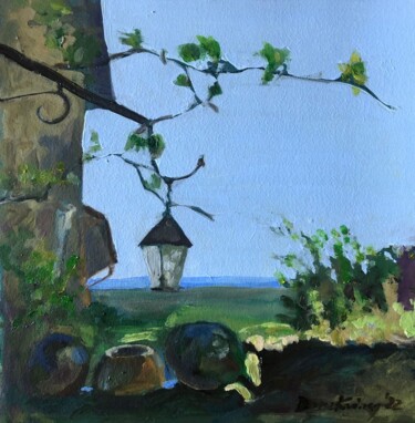 Painting titled "Balade à Seguret" by Dora Krincy, Original Artwork, Oil