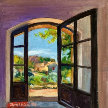 Peinture intitulée "Maison" par Dora Krincy, Œuvre d'art originale, Huile