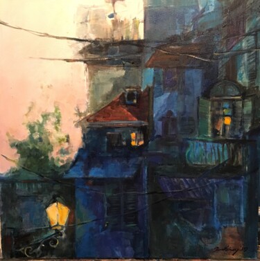 Painting titled "Evening" by Dora Krincy, Original Artwork, Oil